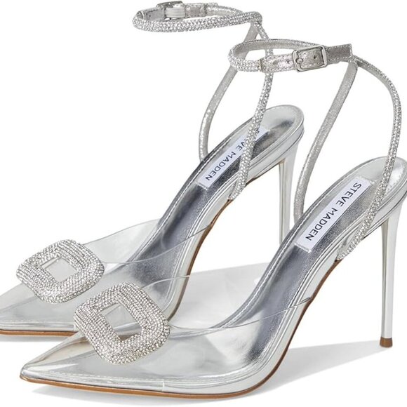 Steve Madden Clear Crystal Vienna Pump Stiletto Size 8.5 New $120 - Picture 1 of 10